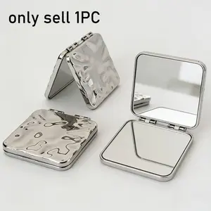 Electroplated Double-sided Folding Mirror, HD Distortion-free, Pocket-sized for On-the-go Touch-ups