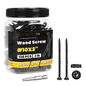 Deck Screws 3 Inch, 138 count   Screws #10 x 3, 2lb, Epoxy Coated, T25  Bit Above 1500 Hour Salt  Coating Outdoor Decking Screws Excellent Rust Resistant for Outdoor  Fence