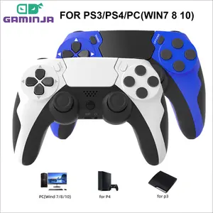 GAMINJA P48 Wireless Controller Gamepad BT Wireless Controller for PS4/PS4 Slim/PS4 Pro/PC Multi-Function Gaming Controller with Touchpad and Triangle Light,Men's Gifts,Gaming Accessories