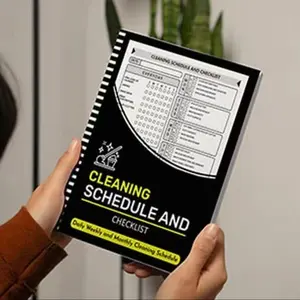 Cleaning Schedule Planner Notebook, 1 Count Bill Tracking Notebook, Save Money Record Book, Cleaning Plan Notebook for Home Office