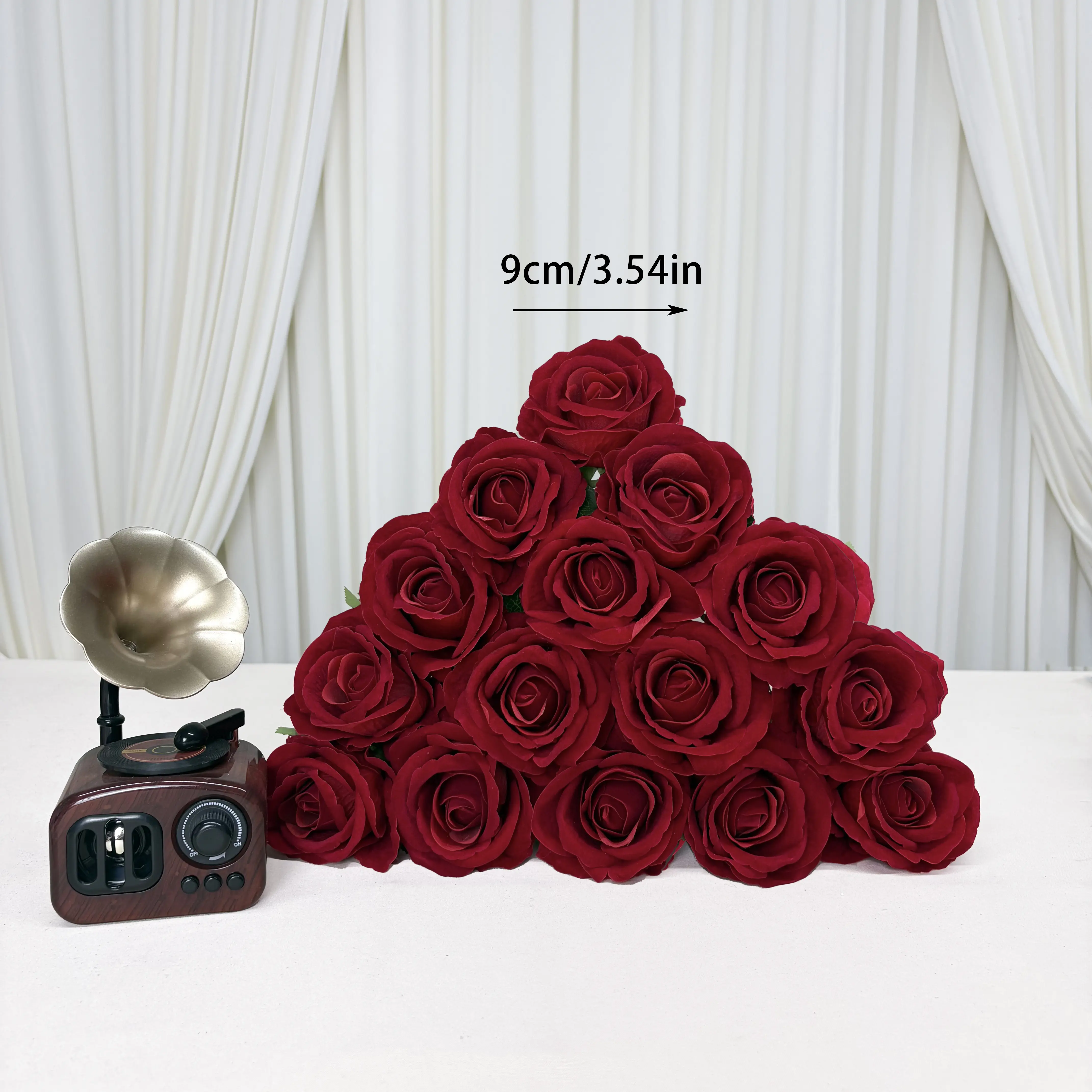 12/24 Pcs Bulk Artificial Velvet Silk Roses - Realistic Look Floral Bouquet for Wedding Centerpieces, Home Decor Daily Decoration Flower Arrangement, Valentine’s, Weddings