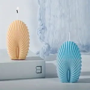 Cokab LLC Sea Shell Candle Duo| Decorative Soy Wax Candle | Clam shell candle| Aesthetic Candle| Pillar Candle | Vegan| Unique Candle| Gift For Her