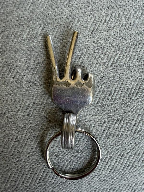 Peace Sign Fork Keychain