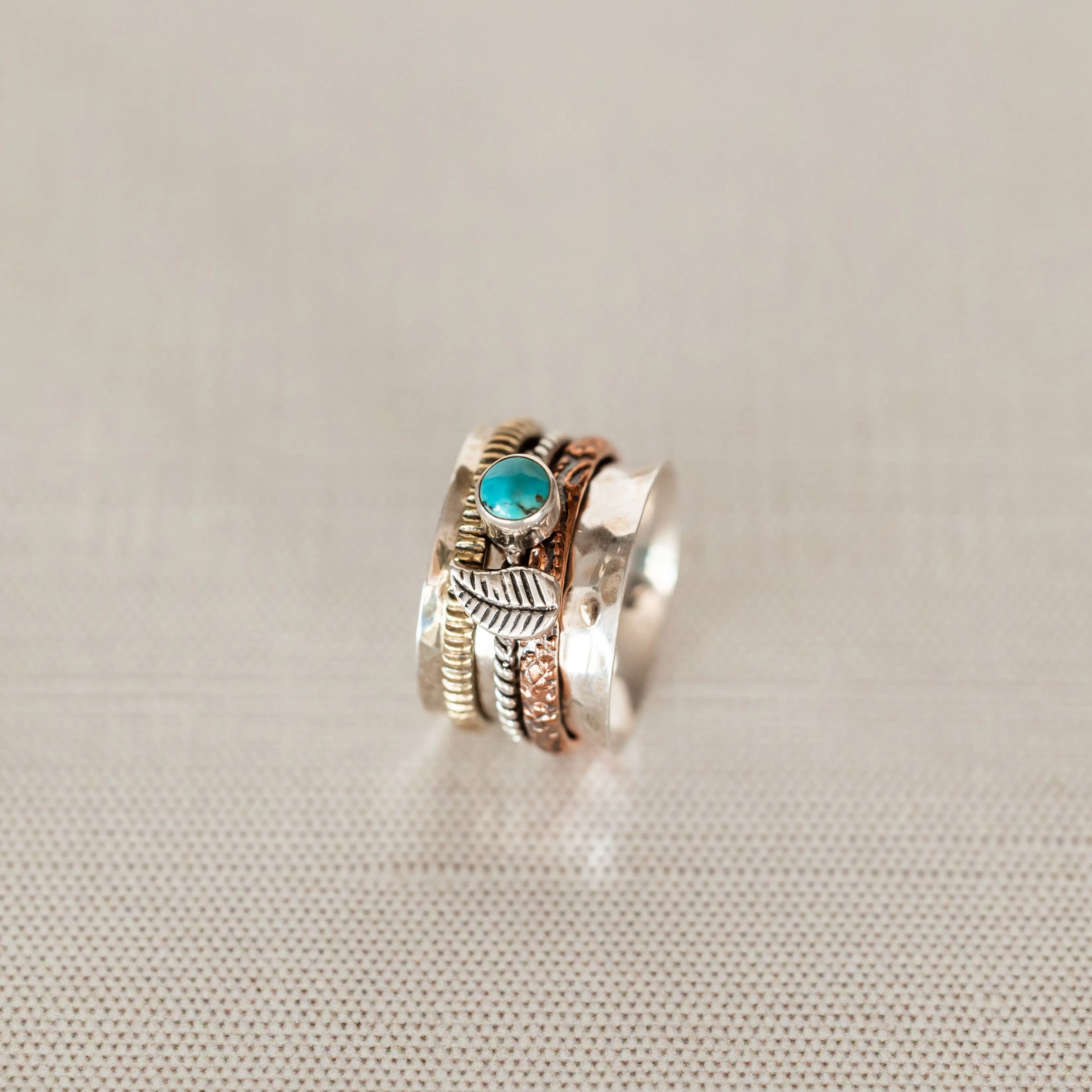 Boho Turquoise Spinner Ring