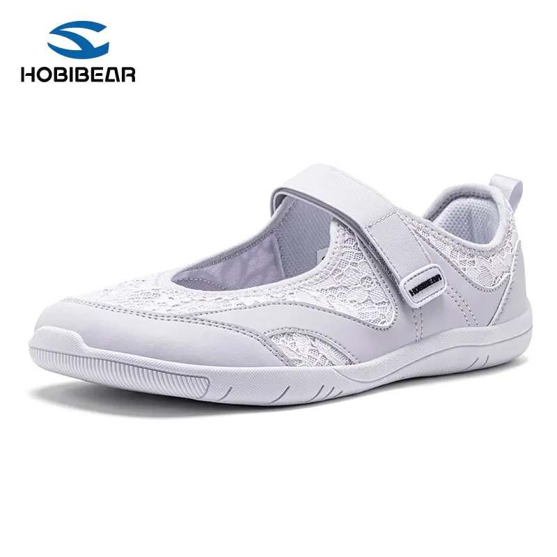 HOBIBEAR Women's Mary Jane Barefoot Sneakers - Minimalist Wide Round Toe Box, Breathable Slip-On, Stylish Relaxed Versatile Street Footwear for Casual Use, Stylish Walking Shoes, Round Toe Shoes, Walking Relaxed Footwear, Versatile Walking Shoes