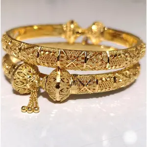 DubaiRealGold24kPlatedBraceletForWomenLuxuryDesignerCopperManBanglesIndianNewHandJewelryAccessoriesGifts2024