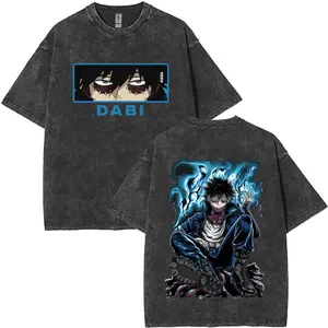 Washed Vintage Anime My Hero Academia Academia T Shirt Eraser Head Aizawa1 Shouta T-shirt Men's Cotton Casual Oversized T-shirts