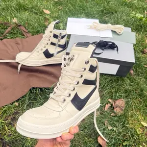 Men’s Shoe Top Quality Leather Sneaker High Top Geobasket chrome Leather Owen Fashion