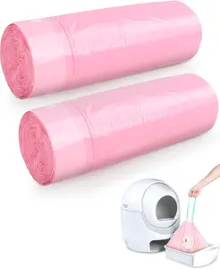 ZARLER 40 Count Heavy-Duty Cat Kitty Litter Box Liners for Litter-Robot 4/3 Extra Thick Drawstring Bags for Mess-Free Cleanup