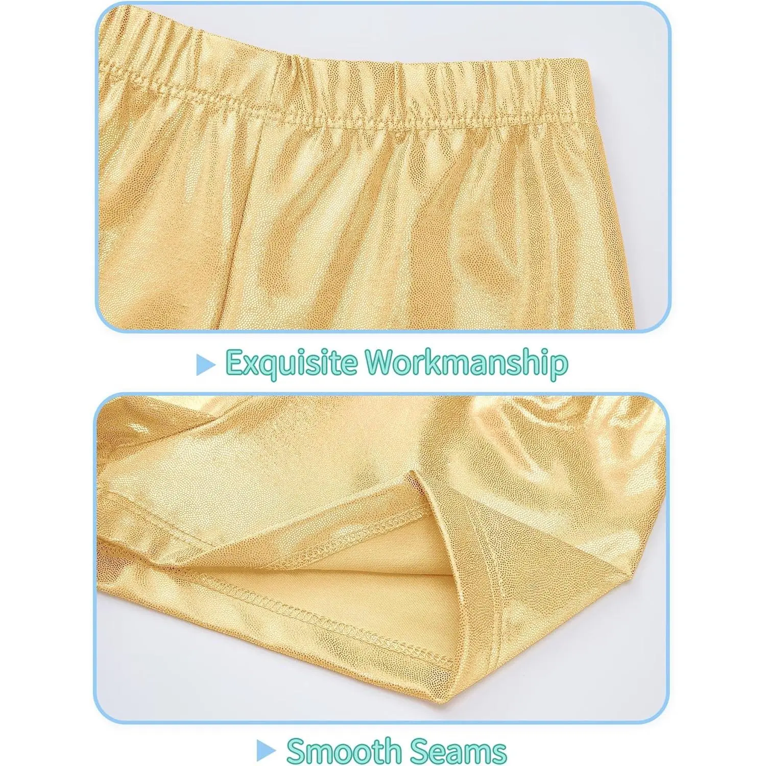 Girls Gymnastics Leotards 2 Piece Set - Shiny Sleeveless Bodysuit with Sparkly Breathable Shorts, Stretchy Comfortable Dancewear for Ballet Cheerleading Performance Practice, Kids Athletic Activewear Suit Girls Gymnastics Leotards 2 Piece Set - Shiny Sleeveless Bodysuit with Sparkly Breathable Shorts, Stretchy Comfortable Dancewear for Ballet Cheerleading Performance Practice, Kids Athletic Activewear Suit
