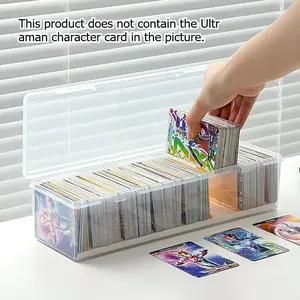 1Pc，Kids Card Storage Box with Adjustable Dividers, Clear Dustproof Lid Large Capacity, for  Cards