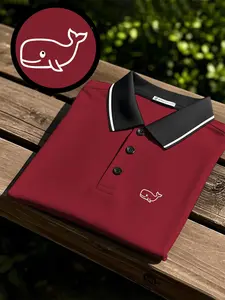 Men's quick-drying polo shirt short-sleeved version with stylish print design, breathable and comfortable, sports wear, business occasions, will not fade, full-body fit cut, sweat-absorbing, non-sticky body, durable process,