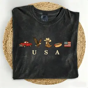 USA Icons T Shirt, American Flag T-Shirt, 4th Of July Graphic Tee, Country Clothing, Western Outfits, Independence Day 250th America Anniversary T Shirt2026 - Summer Outfits For Women