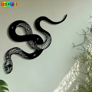 1pc Star-Adorned Serpent Metal Wall Art, Coiled Snake Statue Mural, Intricate Craftsmanship, Artistic Metalwork, Perfect for Halloween, Housewarming Decor, Perfect for Living Room Gothic Studio Patio Wall Decor, Ideal Gift for Gothic Decor Lovers.