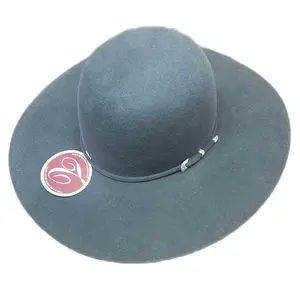 Tacchino Steel Felt Hat Size 7 with 4-1/2 Inch Brim and 6 Inch Crown Beaver Felt