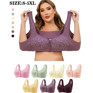 Silver Large and standard sizes 3-pack 4-pack Front Closure Bra Women's – Seamless, Lift & Support