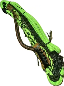 Brazilian Hybrid Pro 9/7 RH 3/4" x 3/4" EPT Bull Rope Rodeo Rider 16' Lime Green on Black Poly Pro with 60 Day Warranty