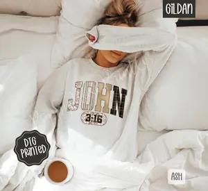 John 3:16 Sweatshirt, Trendy Women's Religious Crewneck