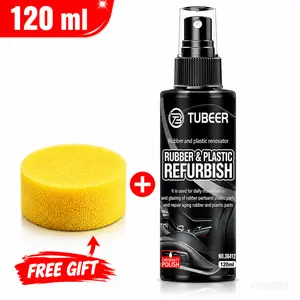 Car Plastic Restorer and Rubber Trim Refurbisher, Restore Faded Black Plastic, Exterior Trim Shine and Protection, AVehicle Trim Restoration,Rubber ProtectantSupplies with Sponge,