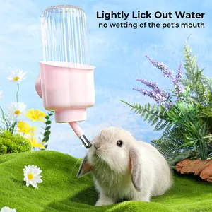 Mini&Moe Pet Tulip Water Bottle for Cage Crate Free Water Dispenser for Small Animal Rabbit Guinea Pig Chinchilla Ferret Squirrel Hedgehog