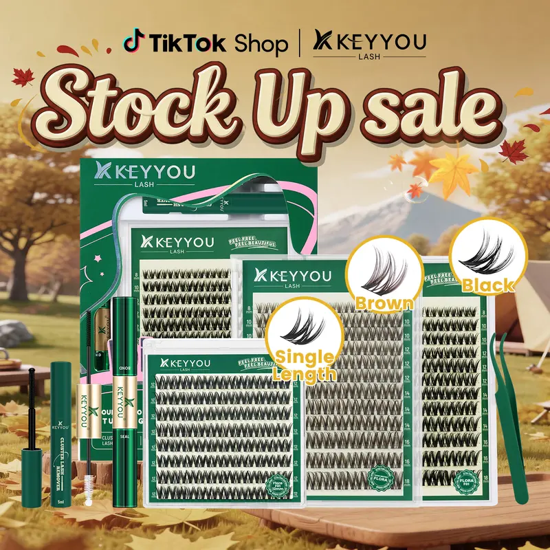 【Manage Only】KEYYOU Flora Lash Kit | Spider Lash | Volume Boosting | Waterproof | Long-Lasting | DIY Extensions | 132PCS Cluster Lashes | Soft | Kim & Kylie D curl |Easy DIY At Home | Ultra Thin Band#September Stock Up