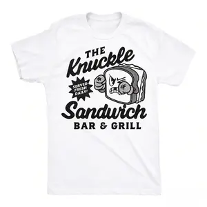 Mens Funny T Shirts The Knuckle Sandwich Bar and Grill Sarcastic Graphic Novelty Tee for Men Mens Funny T Shirts Cool Vintage Fashion T-Shirt Gift Classic Menswear Sarcastic Apparel for Men Funny Food Short Dark Grey，funny graphic tee，summer graphic tees