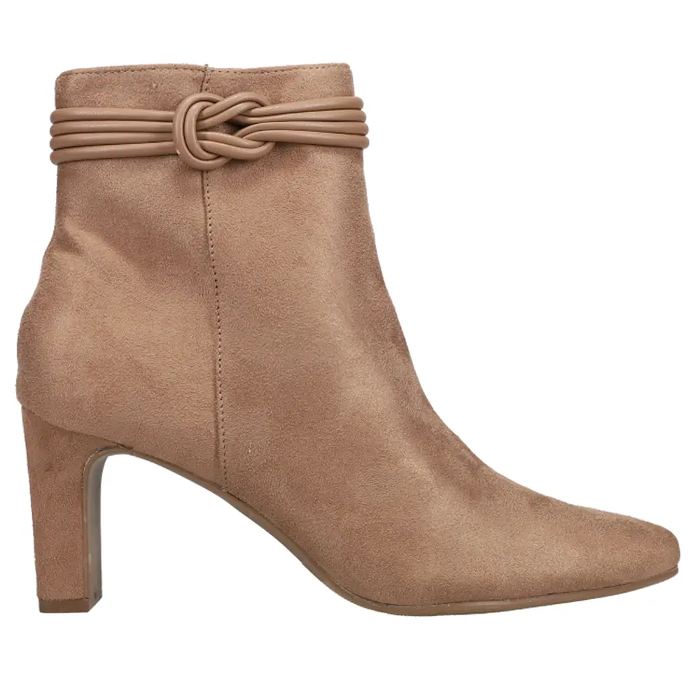 CL by Laundry Womens Never Ending Round Toe Zippered Casual Boots Ankle Mid Heel 2-3" - Brown