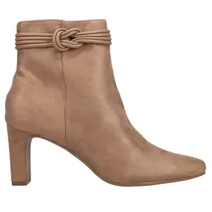 CL by Laundry Womens Never Ending Round Toe Zippered Casual Boots Ankle Mid Heel 2-3" - Brown