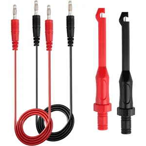 2 count Multimeter Test Lead  Probe Kit Automotive,Wire  Probe Clip with 4mm Banana Plug Tests ,Professional Accessories for Electrical Test