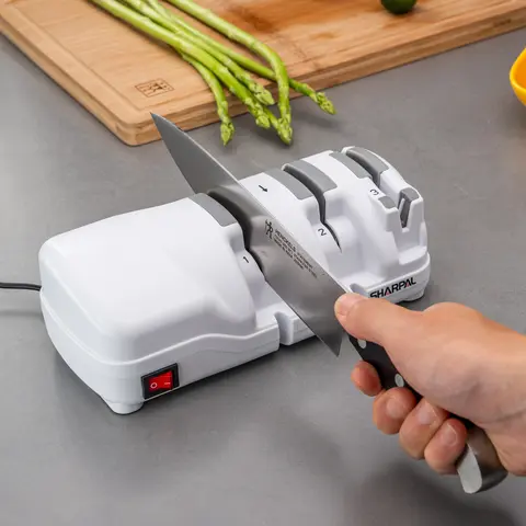 SHARPAL 198H Electric Kitchen Knife Sharpener with Diamond Wheels - 3-Stage 20-Degree Angle Fast Sharpening, Durable High-Quality Materials, 3-Year Limited Warranty, Sturdy Build, for Beginners, Kitchen Knives/Blades, <65 dB, 8.66"l x 4.13"w x 2.8"h