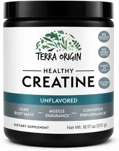 TERRA ORIGIN Creatine Monohydrate Powder | Unflavored, 100 Servings | Micronized Creatine for Women & Men | Creatine Monohydrate Supplement | Gluten Free, Sugar Free, Made in USA