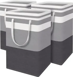 Large Clothes Storage Bags with Handles – Collapsible Laundry Hamper Basket, Foldable Fabric Closet Organizer for Blankets, Toys & Dirty Clothes, Large Capacity Home & Dorm Storage Bin