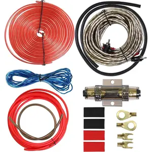 2300W 4 Gauge Car Amplifier Install Kit, Complete Audio Wiring Set with RCA, Power Ground Wire, 60A ANL Fuse Holder for Car Subwoofer