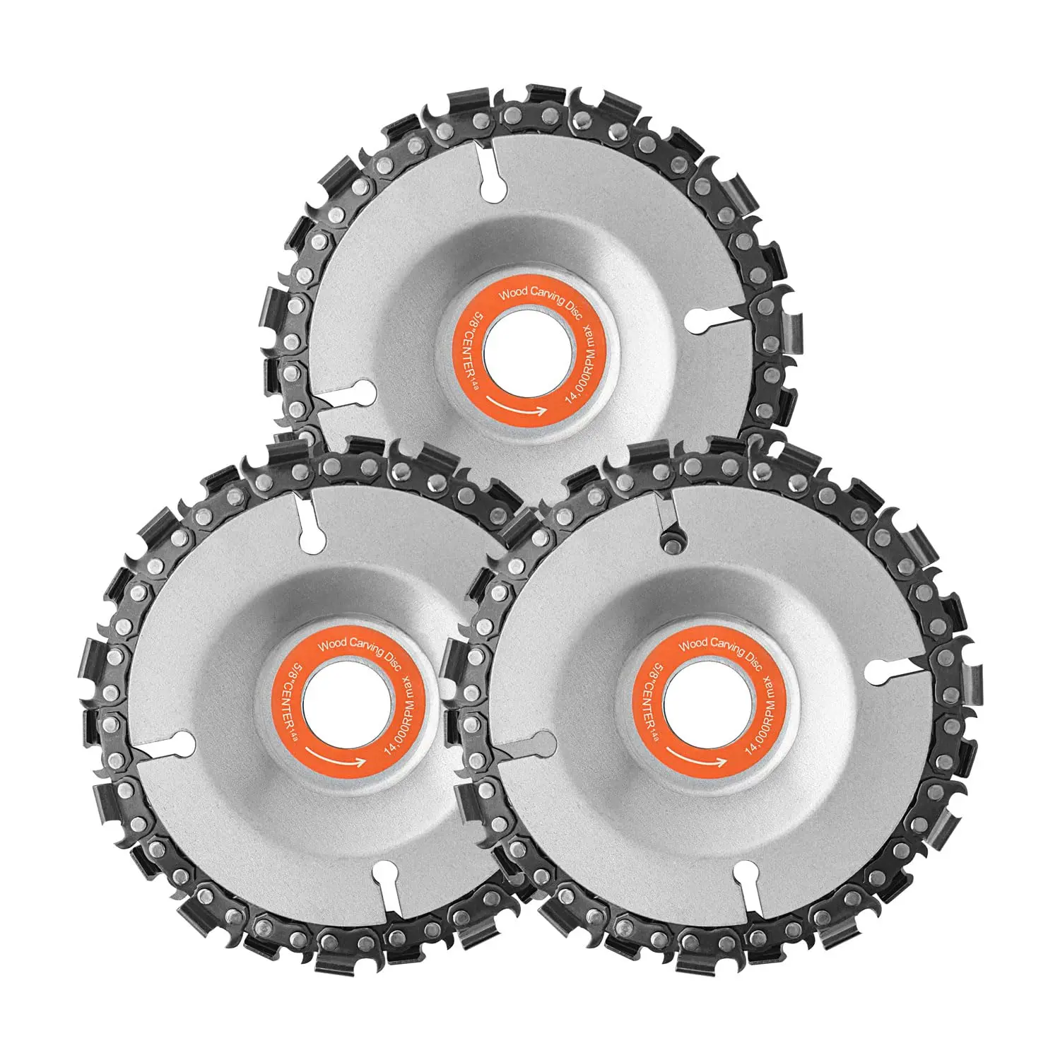 Gunpla 4" Wood Carving Chain Disc Set (3Pcs & 6Pcs) | 22-Tooth Grinder Saw Blade for 4" & 4-1/2" Angle Grinders | High-Speed Sculpting, Cutting & Shaping for Hardwood & Plastic Universal Compatibility