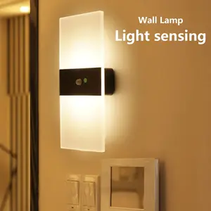 1PC Of LED Wall Lamp, Motion Sensing Wall Sconces, Rechargeable with Charging Cable, Made of Acrylic Material, Magnetic Installation, Simple Bedroom Bedside Light, Living Room, Hotel Corridor, LED Lighting Fixtures, Motion Sensor Lamp
