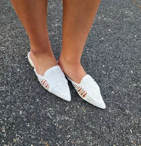 White Monaco Woven Flat