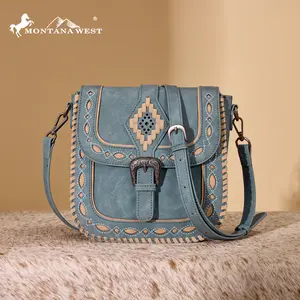 Montana West Aztec Cut-out Crossbody Purse for Women - Stylish Suede Design with Buckle Closure and Adjustable Strap
