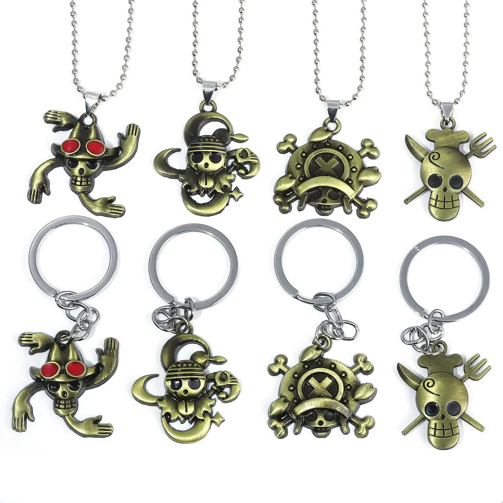 Necklace Hat Zoro Pendant Key Ring for Women Men Japanese Cartoon Accessories Fans Gift