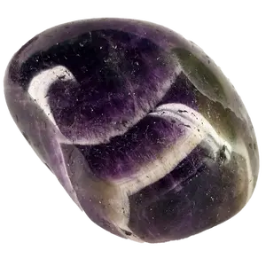 Chevron Amethyst Tumbled Stone - A Grade Medium, Polished Glossy Finish, Beautiful Natural Patterns in Deep Purple and White, Home Ornament