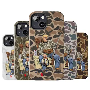 Camouflage Michelob Ultra Hunter Trump Phone Case, Preppy Aesthetic iPhone 17 16 15 14 13 12 11 X 8, Trump and Your Hunt Dog Cover, Hunting Gift, Unique Accessories