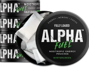 Fully Loaded Alpha Fuel Nootropic Pouches (Wintergreen Fuel) - Nootropic Energy Pouches with Caffeine, Alpha GPC, Tyrosine, Taurine, Guarana and More