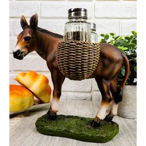 Ebros Rustic Country Farm Mule Carrying Saddlebags Salt Pepper Shakers Holder