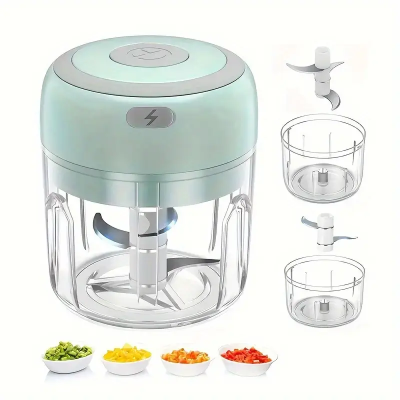 Electric Garlic Masher, Portable Meat Masher Electric Food Processor, Garlic Chopper Onion Vegetable Chopper, 8. 45oz Food Processor Press Suitable for Chili Meat Spice Chopper Blender, Home Cooking, Meal Prep Tool, Mini Processor, Lightweight Masher, Stu
