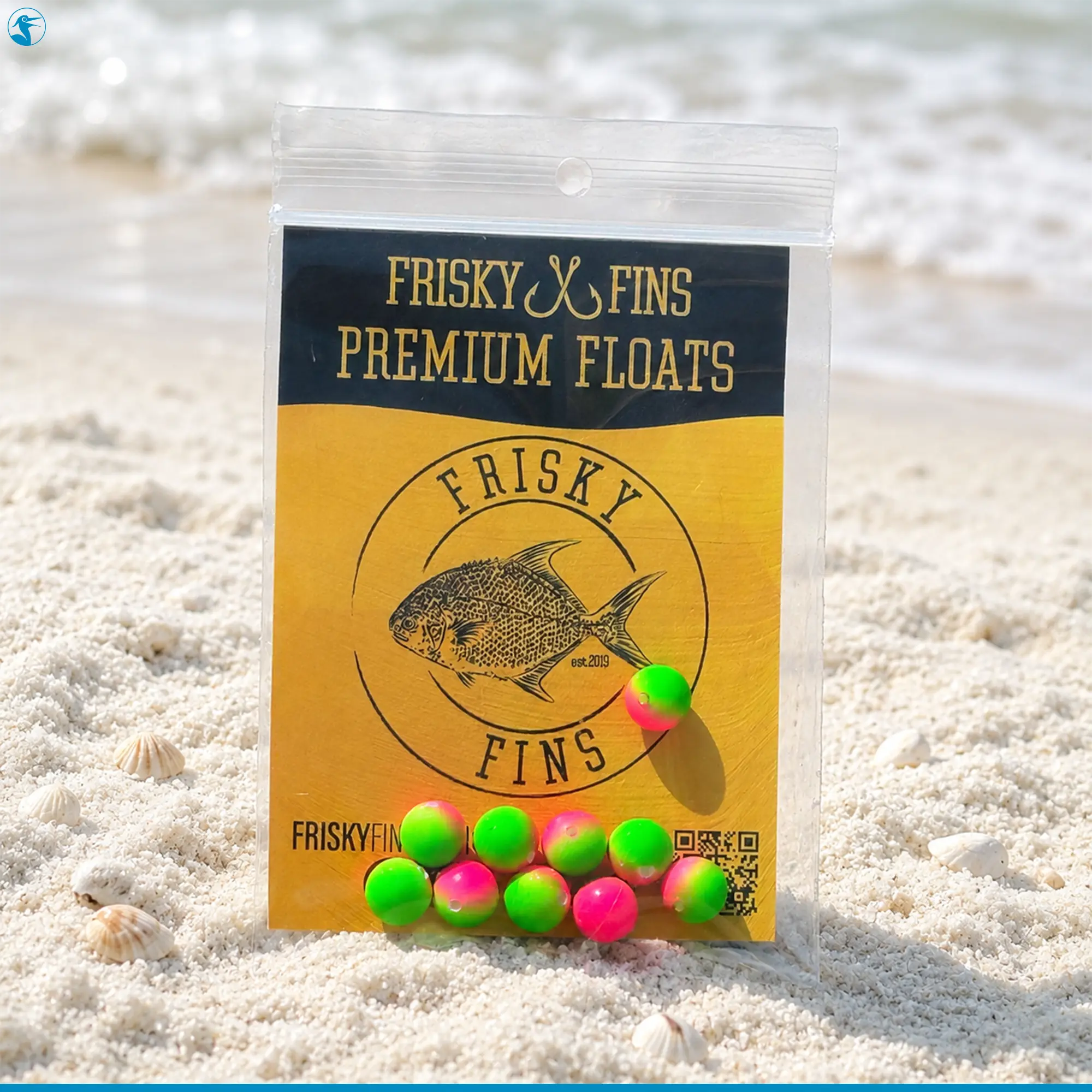 Frisky Fins Small Round Float Pack - Simple, Compact, Round Shape Float Fishing Leisure & Outdoor Recreation Equipment