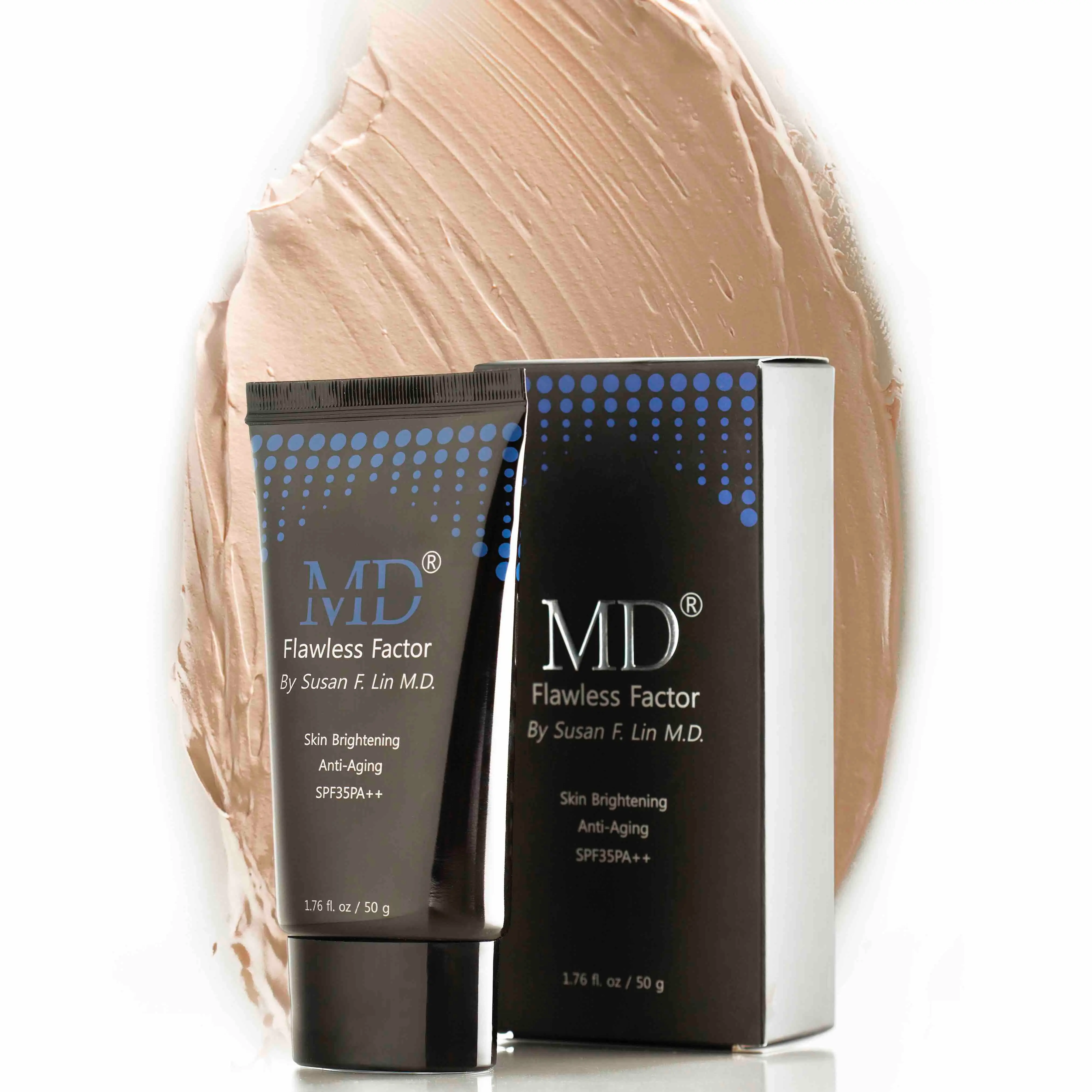 MD Flawless Factor Korean BB Cream SPF 35 - Physician-Formulated Tinted Foundation with Anti-Aging Caviar Extract, Buildable Coverage, Oil-Free Formula, 1.76 fl oz, Moisturizer