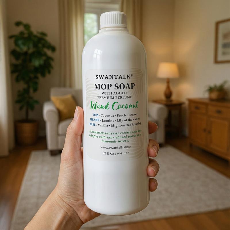 SWANTALK Family Size Mop Soap 32 fl oz, 4X Concentrated, Perfume-Inspired, Pet Friendly, Deodorizing & Multi-Surface Safe, Streak-Free Floor Cleaner