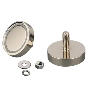 Neodymium Round Magnets Heavy Duty 2Pack Strong Cup with M6 Male Threaded Stud Anti-Broken Magnetic Mount Rare Earth for Lighting Electric Camera Equipments