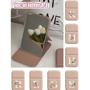 Mini Flower Folding Portable Makeup Mirror with A-Z Letters, Travel Compact Makeup Mirror for Women, Best Gift for Moms and Teachers
