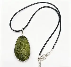 Sage Cleansed Czech Moldavite Healing Crystal Pendant | 5-10g Intuitively Selected Raw Stone Necklace for Spiritual Growth