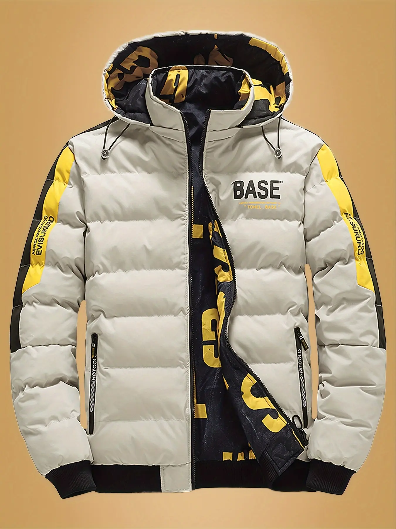 Men's winter jacket, thick warm coat for autumn and winter, can be worn on both sides, single piece.Two different ways to wear it, both inside and out, stylish bread jacket with detachable hood.Suitable For Winter Coats And Jackets